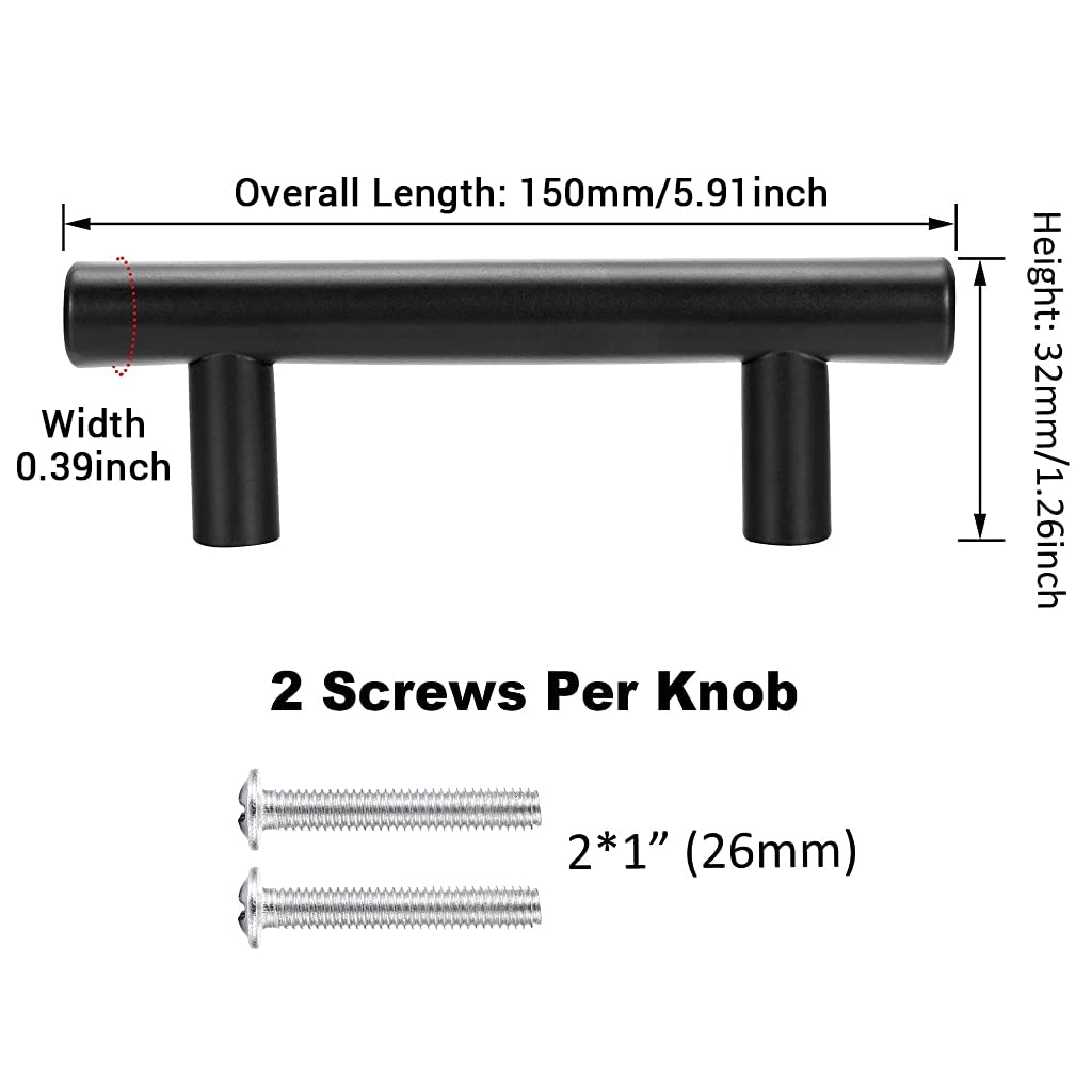 HASTHIP 6Pcs Cabinet Handle Pull, 5.9inch Length Matt Black Solid Aluminum Alloy Cupboard Door Handle, 3.8inch Hole Center, Door Handle for Kitchen and All Types Wooden Furniture Doors HASTHIP 6Pcs Cabinet Handle Pull, 5.9inch Length Matt Black Solid Aluminum Alloy Cupboard Door Handle, 3.8inch Hole Center, Door Handle for Kitchen and All Types Wooden Furniture Doors